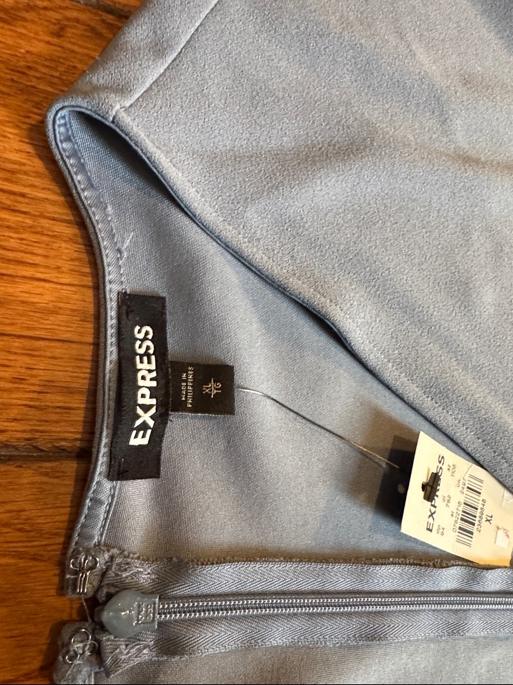 Express Dusty Blue V-Neck Wide-Leg Jumpsuit - Picture 2 of 4